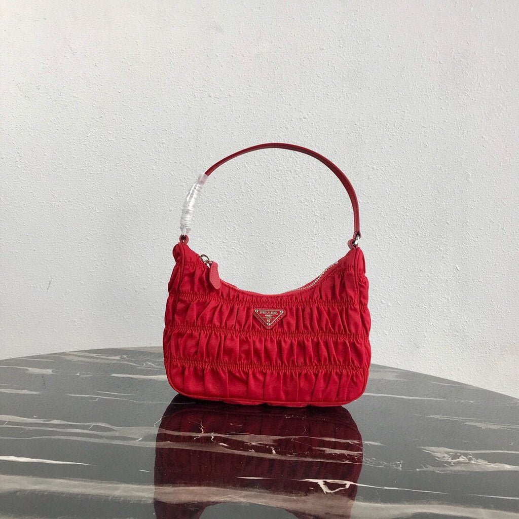 Prada 1NE204 Prada Nylon and Saffiano Leather Mini Bag in Red - luxibagsmall