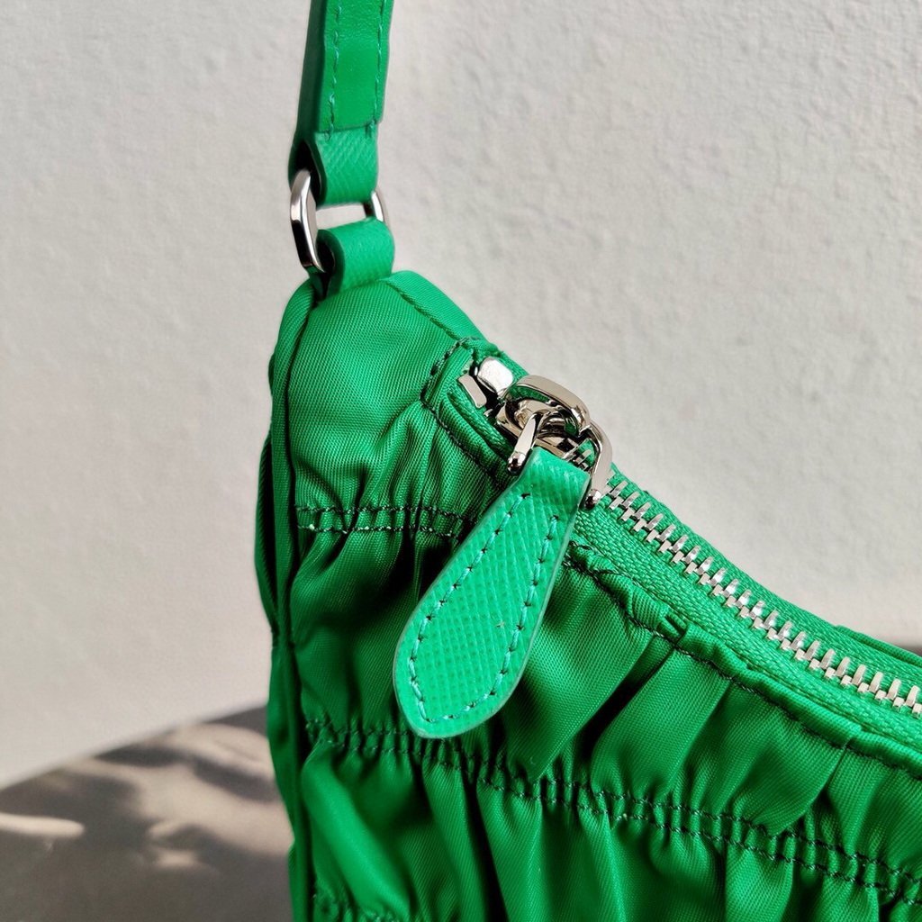 Prada 1NE204 Prada Nylon and Saffiano Leather Mini Bag in Green - luxibagsmall