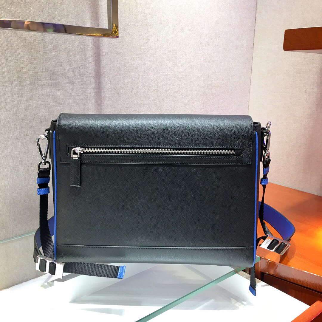 Prada 2VD018 Shoulder Bag Men Black and Blue - luxibagsmall