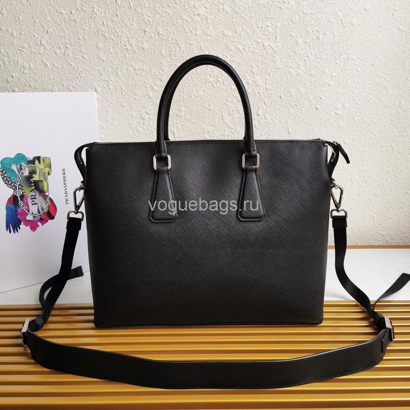 Prada 2VG044 Saffiano Leather Tote Bag in Black - luxibagsmall