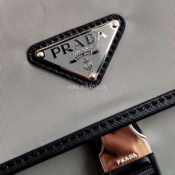 Prada 2VH110 Nylon Cross Body Bag Gray - luxibagsmall