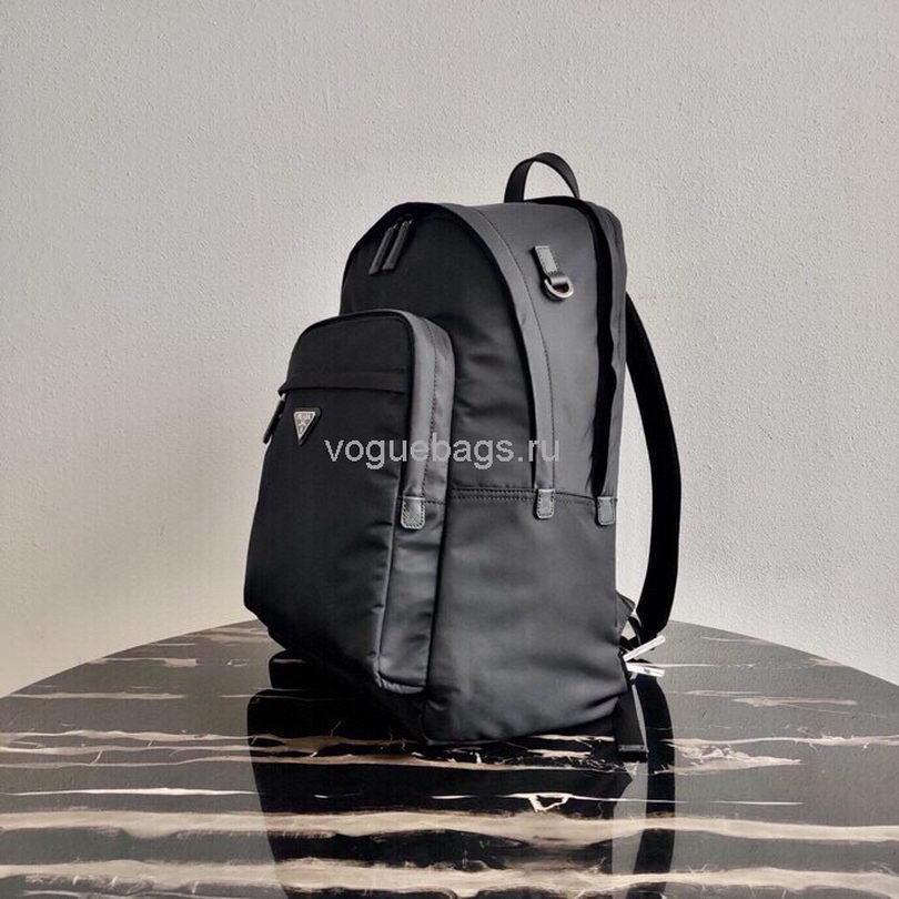 Prada 2VZ048 Nylon And Saffiano Leather Backpack Bag in Black - luxibagsmall