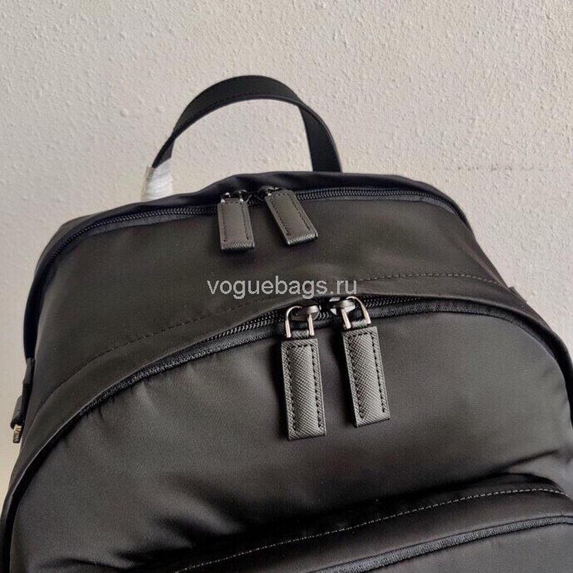 Prada 2VZ048 Nylon And Saffiano Leather Backpack Bag in Black - luxibagsmall