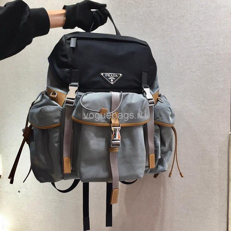 Prada 2VZ074 Nylon Backpack Bag in Gray - luxibagsmall