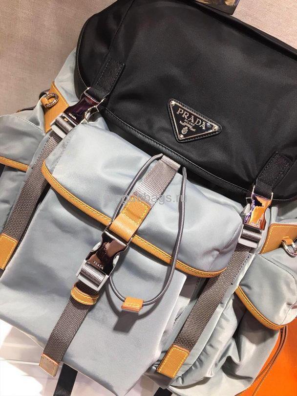 Prada 2VZ074 Nylon Backpack Bag in Gray - luxibagsmall