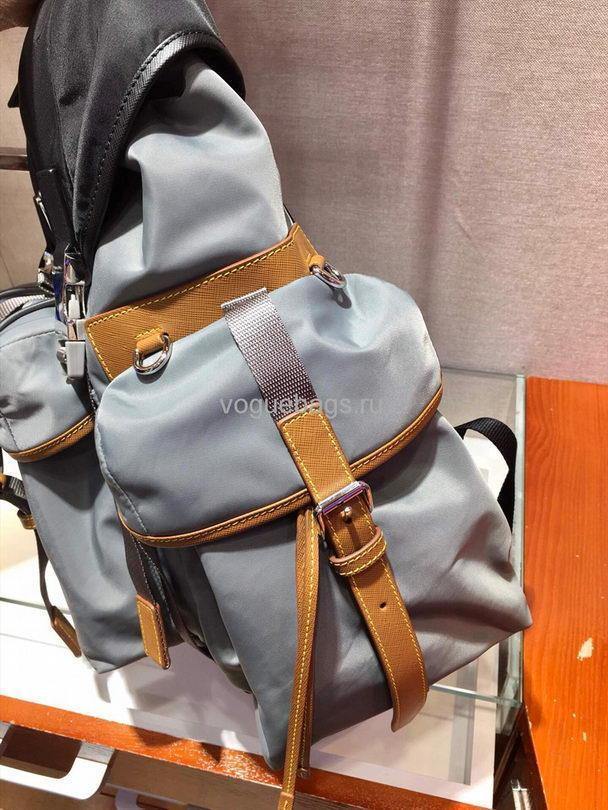 Prada 2VZ074 Nylon Backpack Bag in Gray - luxibagsmall