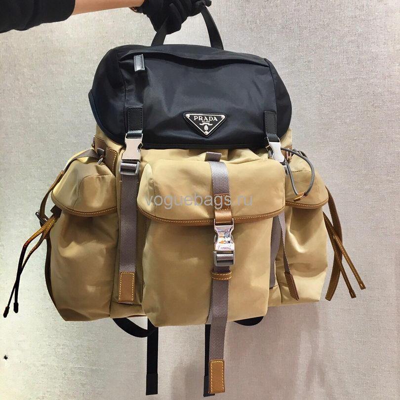 Prada 2VZ074 Nylon Backpack Bag in Brown - luxibagsmall