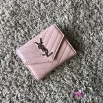 YSL 403943 Yves Saint Laurent Compact Tri-Fold Wallet Pink - luxibagsmall