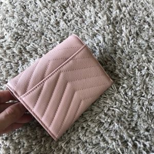 YSL 403943 Yves Saint Laurent Compact Tri-Fold Wallet Pink - luxibagsmall