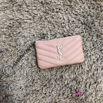 YSL 438386 Yves Saint Laurent Key Pouch Monogram Pink - luxibagsmall