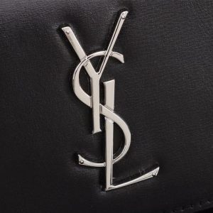 YSL 442906 Yves Saint Laurent Sunset Medium In Smooth Leather Black - luxibagsmall