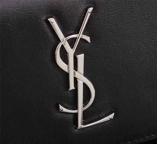 YSL 442906 Yves Saint Laurent Sunset Medium In Smooth Leather Black - luxibagsmall