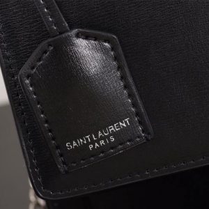 YSL 442906 Yves Saint Laurent Sunset Medium In Smooth Leather Black - luxibagsmall