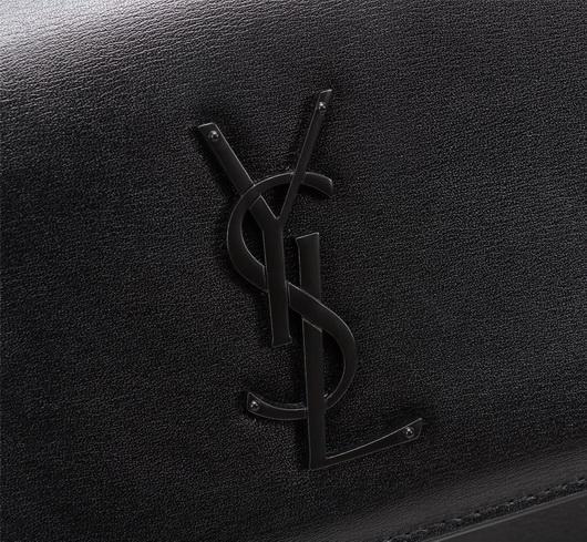 YSL 442906 Yves Saint Laurent Sunset Medium In Smooth Leather Black Hardware Black - luxibagsmall