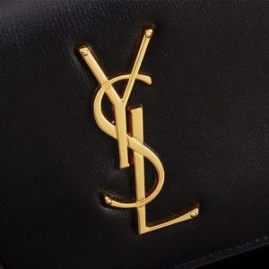 YSL 442906 Yves Saint Laurent Sunset Medium In Smooth Leather Black - luxibagsmall