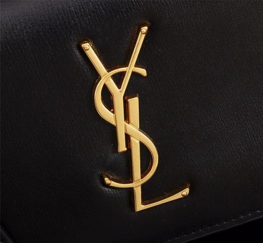 YSL 442906 Yves Saint Laurent Sunset Medium In Smooth Leather Black - luxibagsmall