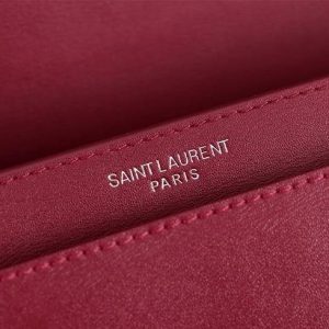 YSL 442906 Yves Saint Laurent Sunset Medium In Smooth Leather Wine Red - luxibagsmall