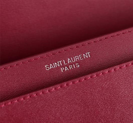 YSL 442906 Yves Saint Laurent Sunset Medium In Smooth Leather Wine Red - luxibagsmall