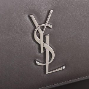 YSL 442906 Yves Saint Laurent Sunset Medium In Smooth Leather Gray - luxibagsmall