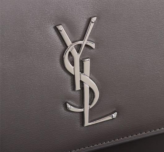 YSL 442906 Yves Saint Laurent Sunset Medium In Smooth Leather Gray - luxibagsmall