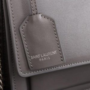 YSL 442906 Yves Saint Laurent Sunset Medium In Smooth Leather Gray - luxibagsmall