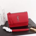 YSL 442906 Yves Saint Laurent Sunset Medium In Smooth Leather Red - luxibagsmall