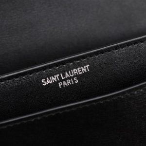 YSL 442906 Yves Saint Laurent Sunset Medium In Smooth Leather Black Hardware Black - luxibagsmall