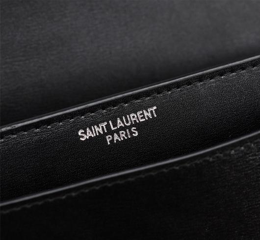 YSL 442906 Yves Saint Laurent Sunset Medium In Smooth Leather Black Hardware Black - luxibagsmall