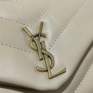 YSL 467072 Saint Laurent Loulou Toy Bag In Matelassé "Y" Leather Apricot - luxibagsmall