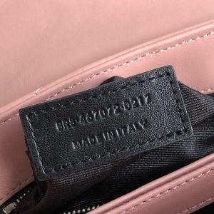 YSL 467072 Saint Laurent Loulou Toy Bag In Matelassé "Y" Leather Pink - luxibagsmall