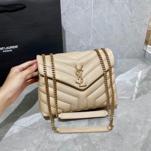 YSL 494699 Saint Laurent Loulou Small Bag Apricot - luxibagsmall