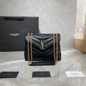 YSL 494699 Saint Laurent Loulou Small Bag Black - luxibagsmall