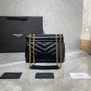 YSL 494699 Saint Laurent Loulou Small Bag Black - luxibagsmall