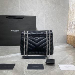 YSL 494699 Saint Laurent Loulou Small Bag Black - luxibagsmall