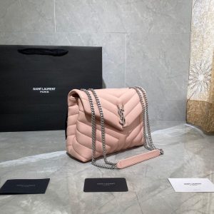 YSL 494699 Saint Laurent Loulou Small Bag Pink - luxibagsmall