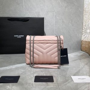 YSL 494699 Saint Laurent Loulou Small Bag Pink - luxibagsmall