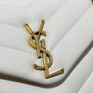 YSL 494699 Saint Laurent Loulou Small Bag White - luxibagsmall