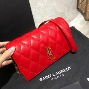 YSL 568906 Yves Saint Laurent Crossbody Chain Bag Red - luxibagsmall