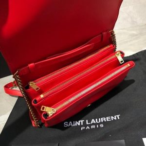 YSL 568906 Yves Saint Laurent Crossbody Chain Bag Red - luxibagsmall