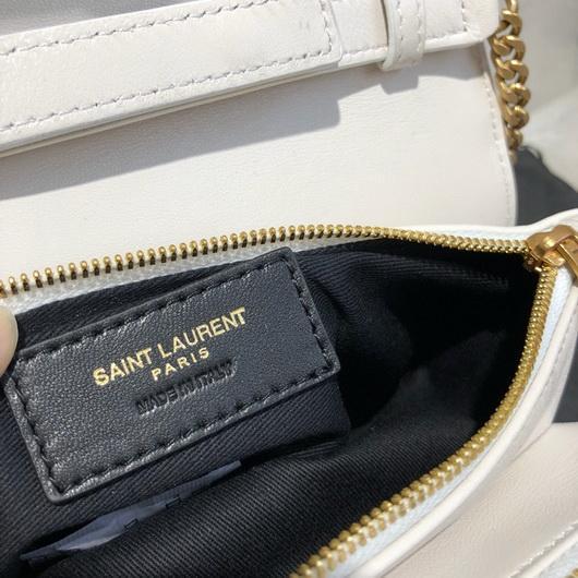 YSL 568906 Yves Saint Laurent Crossbody Chain Bag White - luxibagsmall