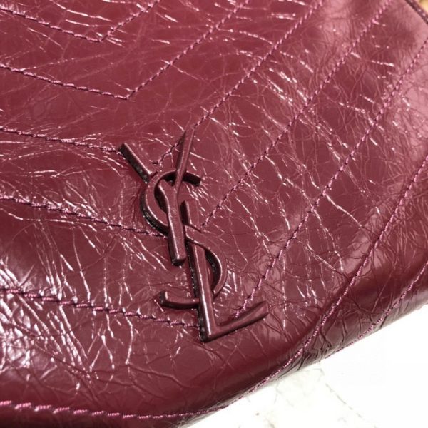 YSL 577999 Yves Saint Laurent Niki Medium Shoulder Tote Bag Wine Red - luxibagsmall