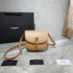 YSL 619740 Yves Saint Laurent Kaia Small Satchel in Smooth Leather Apricot - luxibagsmall