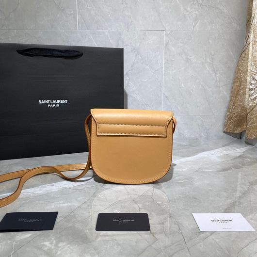 YSL 619740 Yves Saint Laurent Kaia Small Satchel in Smooth Leather Apricot - luxibagsmall