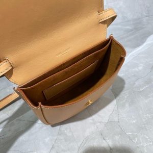 YSL 619740 Yves Saint Laurent Kaia Small Satchel in Smooth Leather Apricot - luxibagsmall