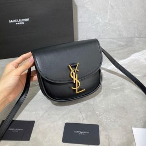 YSL 619740 Yves Saint Laurent Kaia Small Satchel in Smooth Leather Black - luxibagsmall