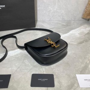 YSL 619740 Yves Saint Laurent Kaia Small Satchel in Smooth Leather Black - luxibagsmall