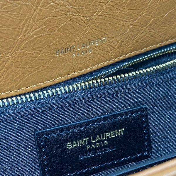 YSL 633158 Yves Saint Laurent Niki Medium In Quilted Crinkled Vintage Leather Bag Brown - luxibagsmall