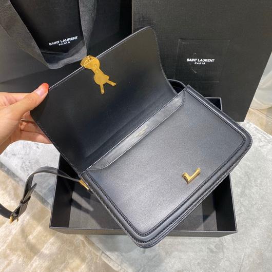 YSL 634305 Yves Saint Laurent Solferino Box Medium Black - luxibagsmall