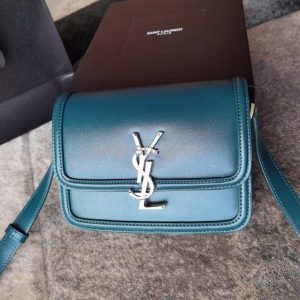 YSL 634306 Yves Saint Laurent Solferino Box small Shoulder Handbag Navy blue - luxibagsmall