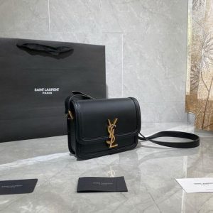 YSL 634306 Yves Saint Laurent Solferino Box Small Shoulder Handbag Black - luxibagsmall